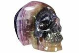 Colorful, Banded (Rainbow) Fluorite Skull #108773-2